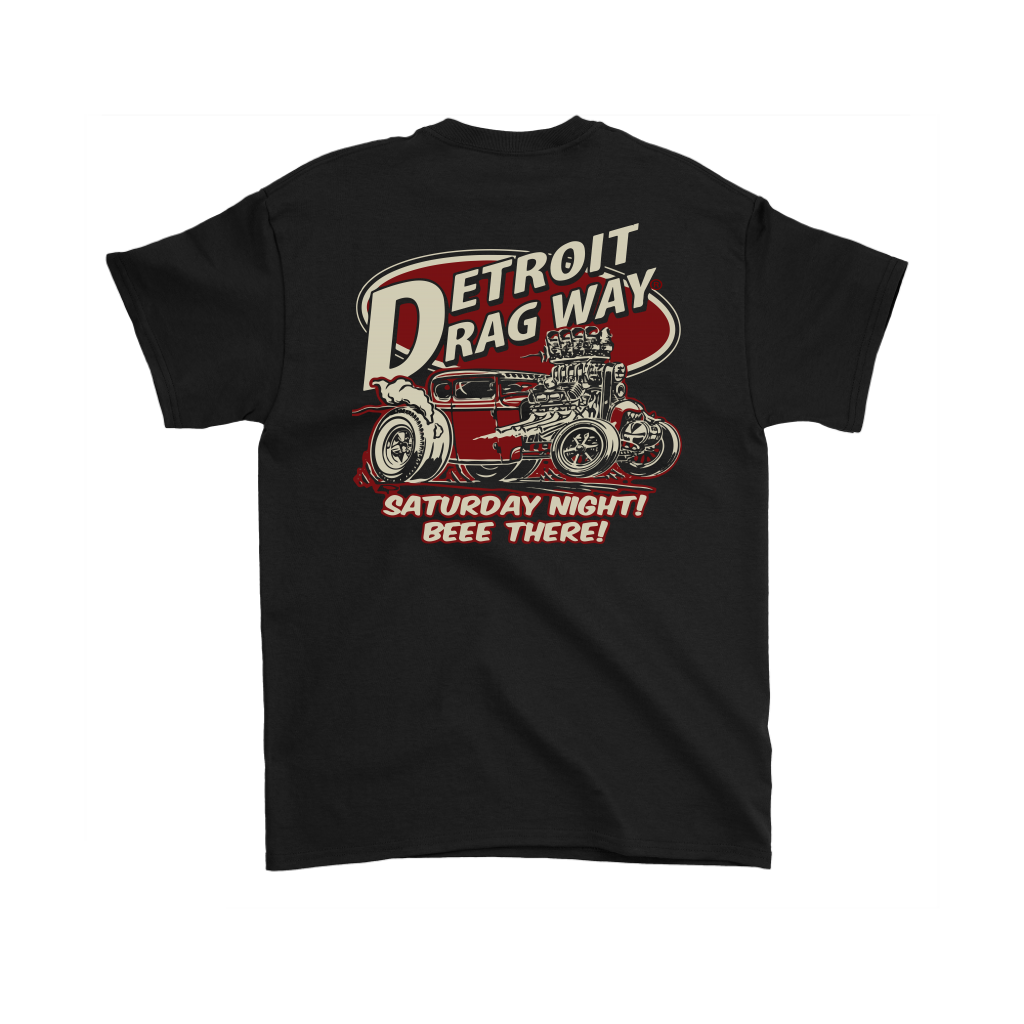 Detroit Dragway® Saturday Night Beee There Short Sleeve T-Shirt *