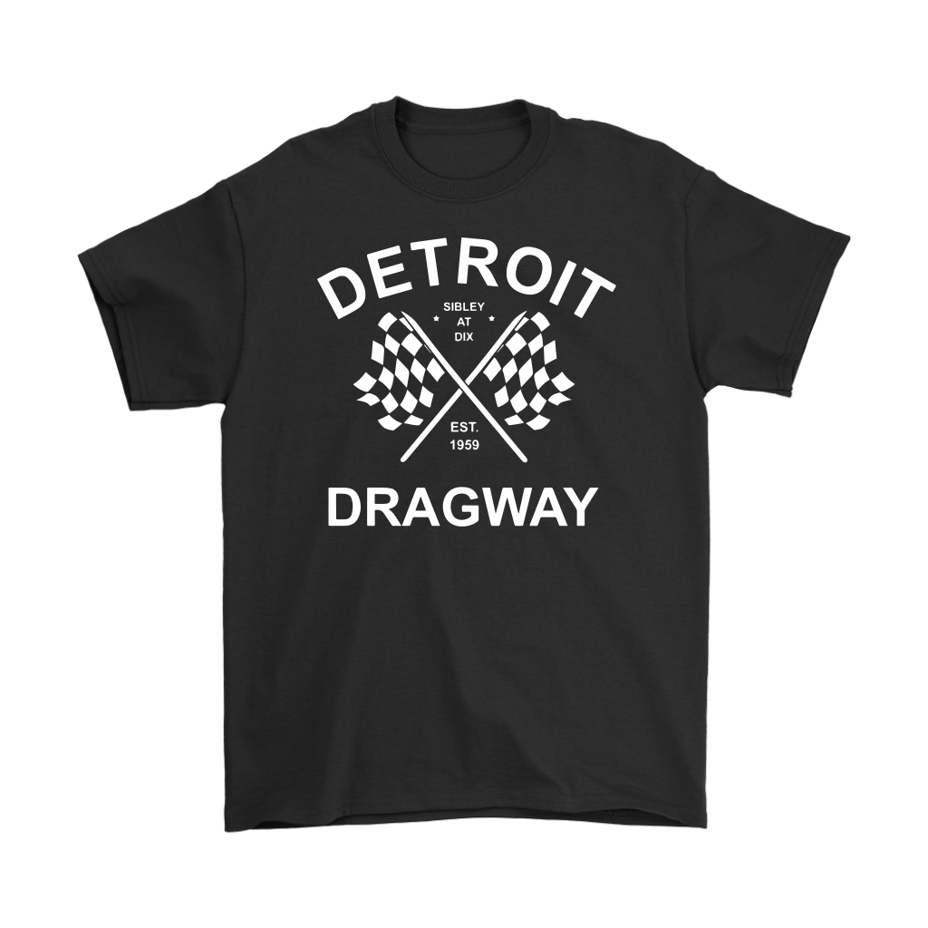 Detroit Dragway® Crossed Flags With White Print Short Sleeve *